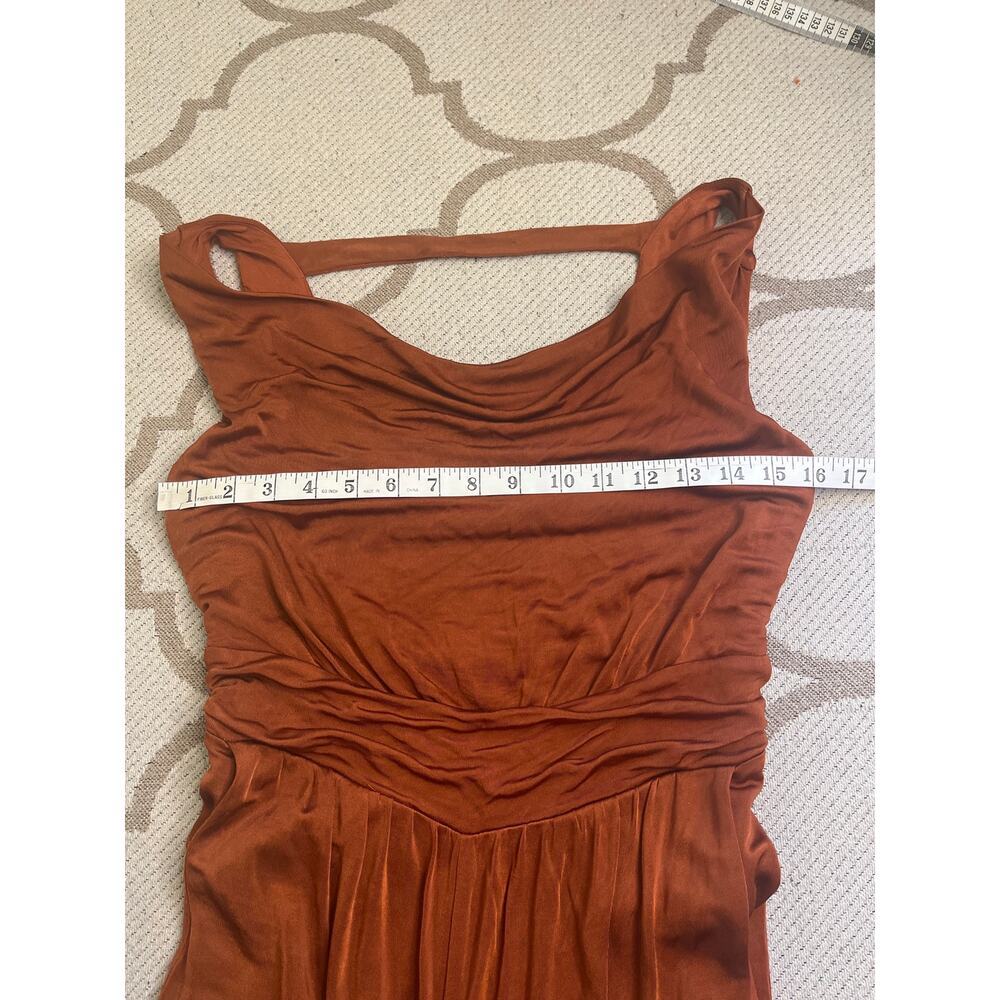 Maeve Anthropologie Enchantment Cooper Rust Orange Cowneck Jumpsuit, size XS - Picture 13 of 16